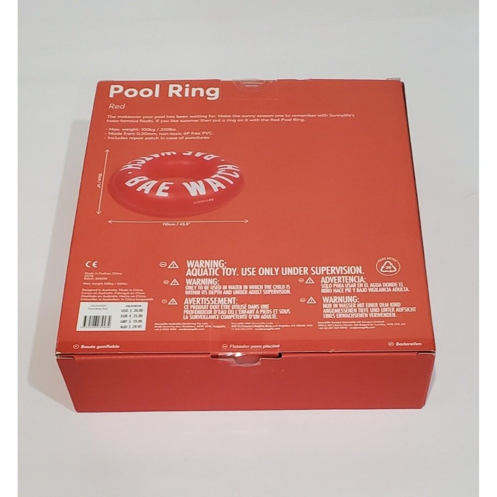 SunnyLIFE Inflatable Pool Float Inner Tube Floating Ring - Picture 3 of 4